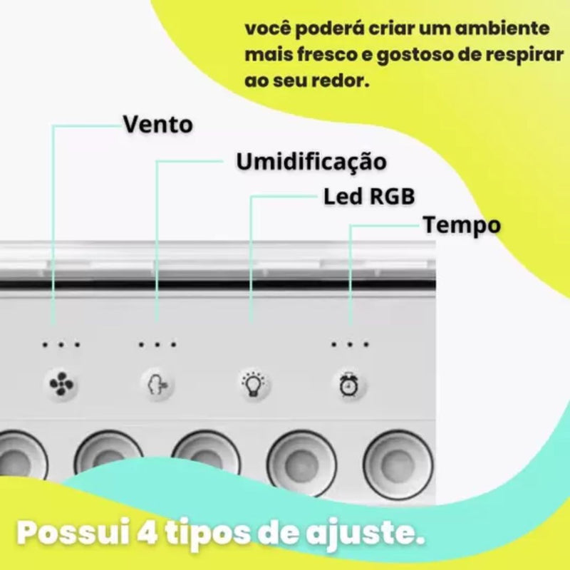 Mini Ar Portátil com Ventilador e Umidificador - Inova Gyn